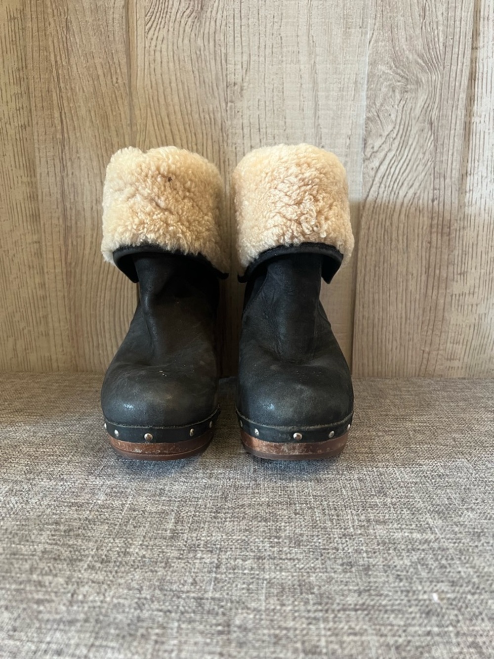 UGG Black with Cream Fur on the inside